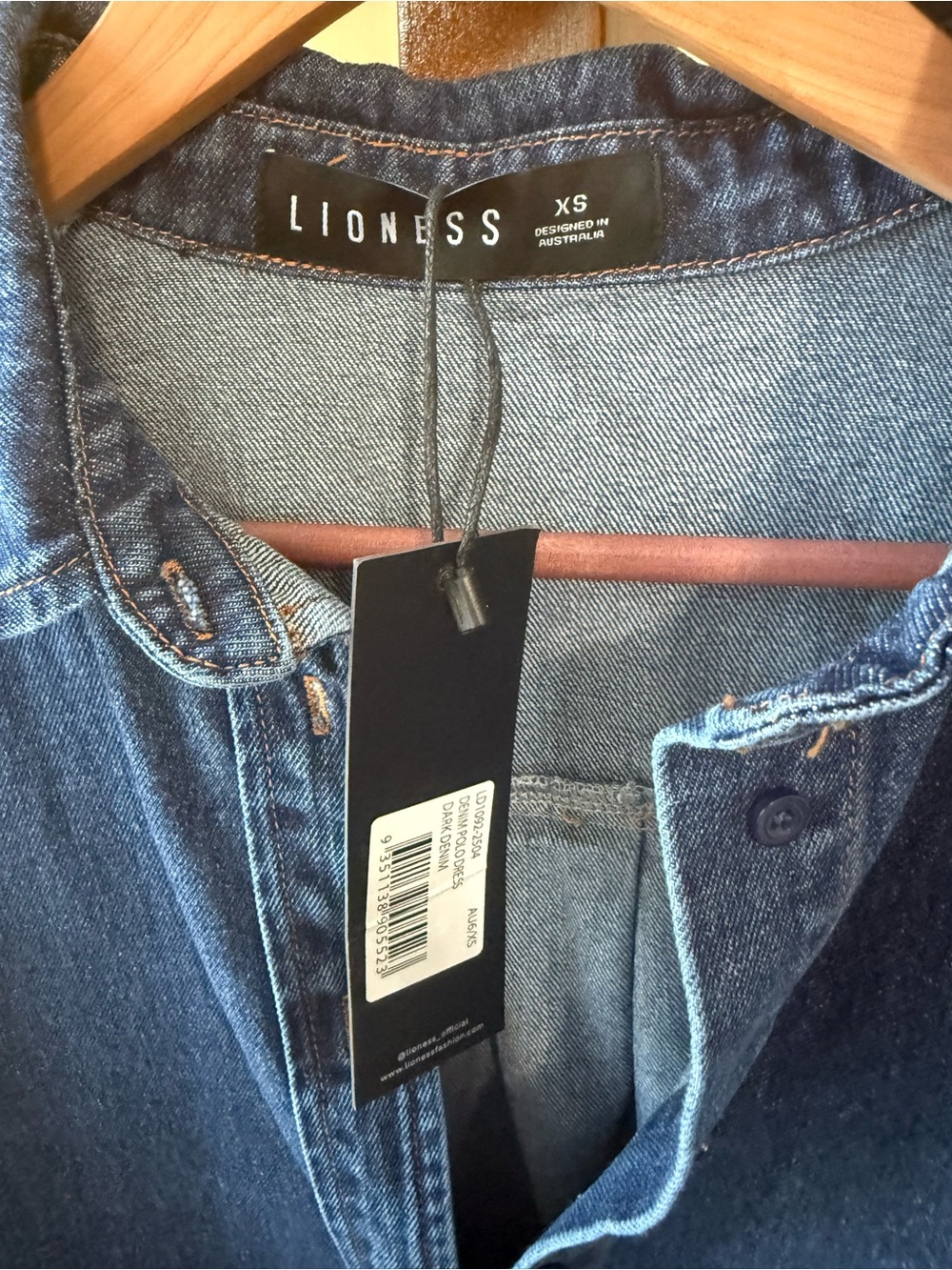 Lioness Dark Blue Denim Long Sleeve Shirt Dress - Picture 3 of 7